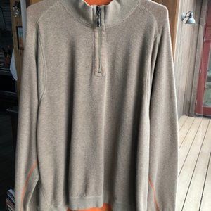 Tommy Bahama Reversible Tan/Orange 1/4 Zip Mens Sz (2XL)